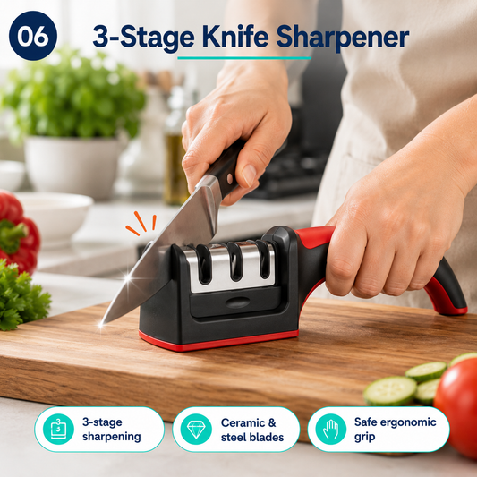 3-Stage Manual Knife Sharpener